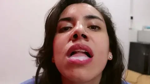 oldie cumplay and swallow before bed in pajamas 1733432972